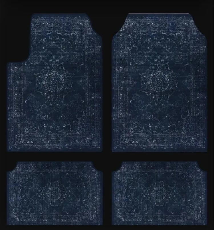Set of Bohemian Style Floor Mat Universal Size Car Foot Mat American Retro Rugs for Bedroom Home Anti-slip Soft Rug