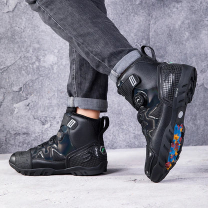 New Motorcycle Boots Men Breathable Anti Slip Wear-resistant Motos Ankle Length Shoes Motocross Motorcycle Riders Boot QK999