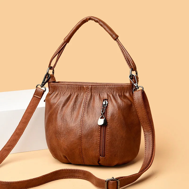 Casual Leather Shoulder Bags for Women's Luxury Handbags Designer Crossbody Messenger Bag Shell Vintage Handbag Tote