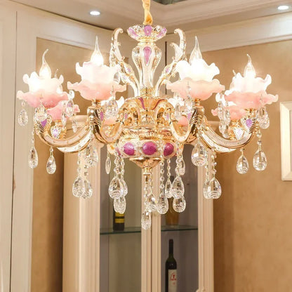 Zinc Alloy Crystal Chandelier Modern Living Room Decoration  Lighting European Restaurant Bedroom Candle  Lamps