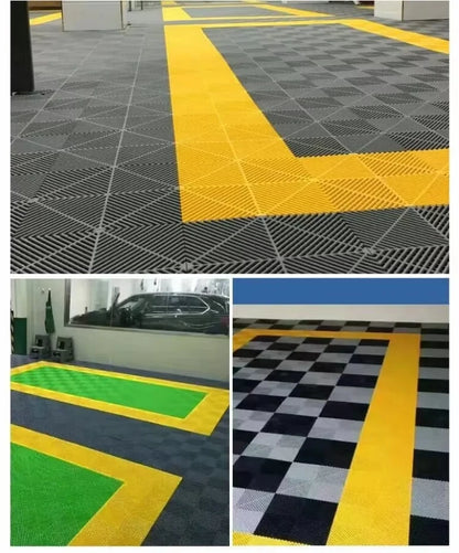 40PCS Pvc Garage Floor Tiles High Quality Pvc Car Garage Flooring Mat PP Plastic Interlocking Car Wash Room Tiles