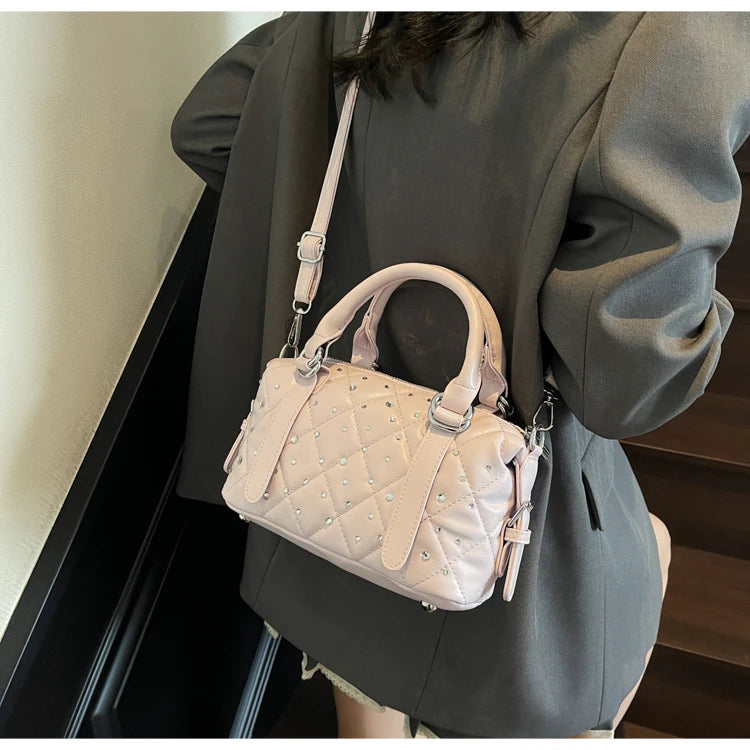 Light Luxury Rhinestone Women Handbags New Exquisite Fashion PU Leather Crossbody Bag Classic High Quality One Shoulder Pack