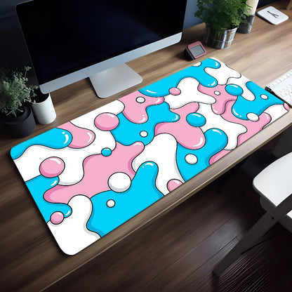 Mouse Pad MousePad Non-slip Lockedge Blue Art Office Student Gaming Thickened Large Writing Pad Wave Cushion