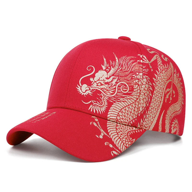 2025 Creative Personalized New Baseball Hat Dragon Printing Skateboard Hat Street Decoration Hip Hop Hat Sunshade Flat Edge Hat