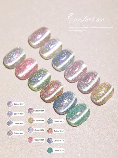 1-24pcs WS Romantic Purple Cat Eye Gel Nail Polish New Style Super Flash Versatile Whitening Purple Glass Bead Cat Nail Salon