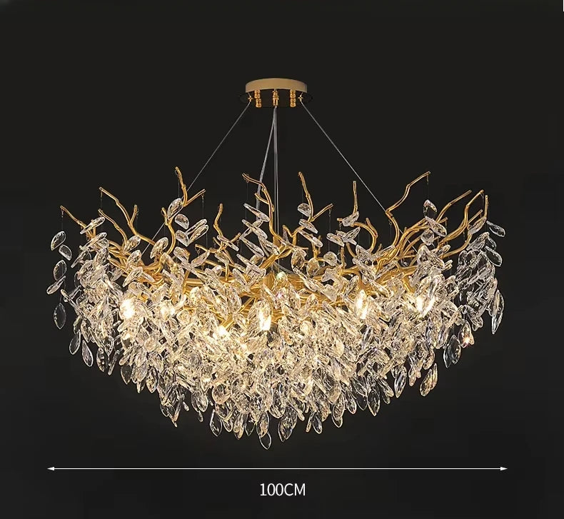 Luxury Modern Crystal Ceiling Chandelier Led Pendant Lamp Dining Table Living Room Bedroom Home Decor Wall Hanging Light Fixture