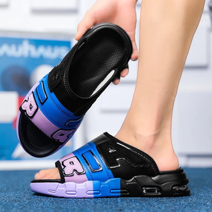 Summer Men Slippers Casual Sandals Platform Bubble Outdoor Beach Sandals Garden Shoes Male Comfortable Home Slides Loafers 39-47