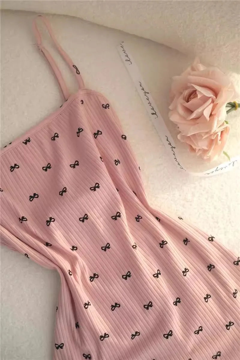 2026 Summer Sexy One-Piece Pajamas for Women Backless with Bow Printed Pink One-Piece Shorts Pajamas Adult Onesie