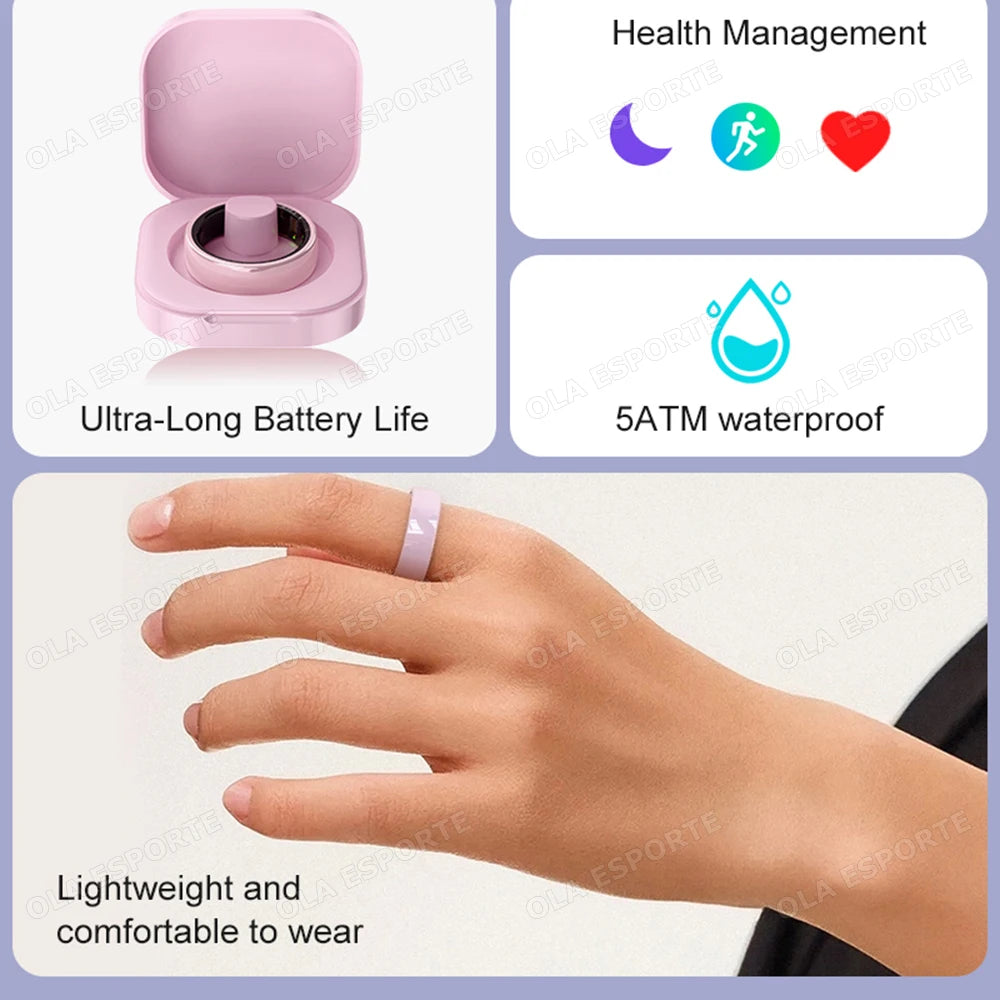 2026 New Hot Couple Smart Ring with Charging Case Heart Rate Sleep Health Monitor Pedometer Fashion Ceramic Ring For Android IOS