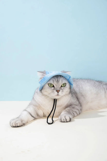 Pets Hat with Ear Holes Adjustable Baseball Cap for Medium Small Dogs Summer Dye Cats Sun Cap Pet Outdoor Hat Pet Supplies