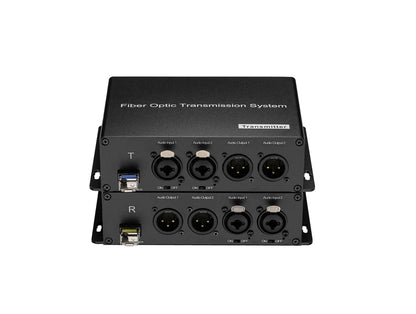 Passive Microphone 48V Phantom Power XLR Audio Over Fiber Optical 2 Channel BIDI Audio Signals