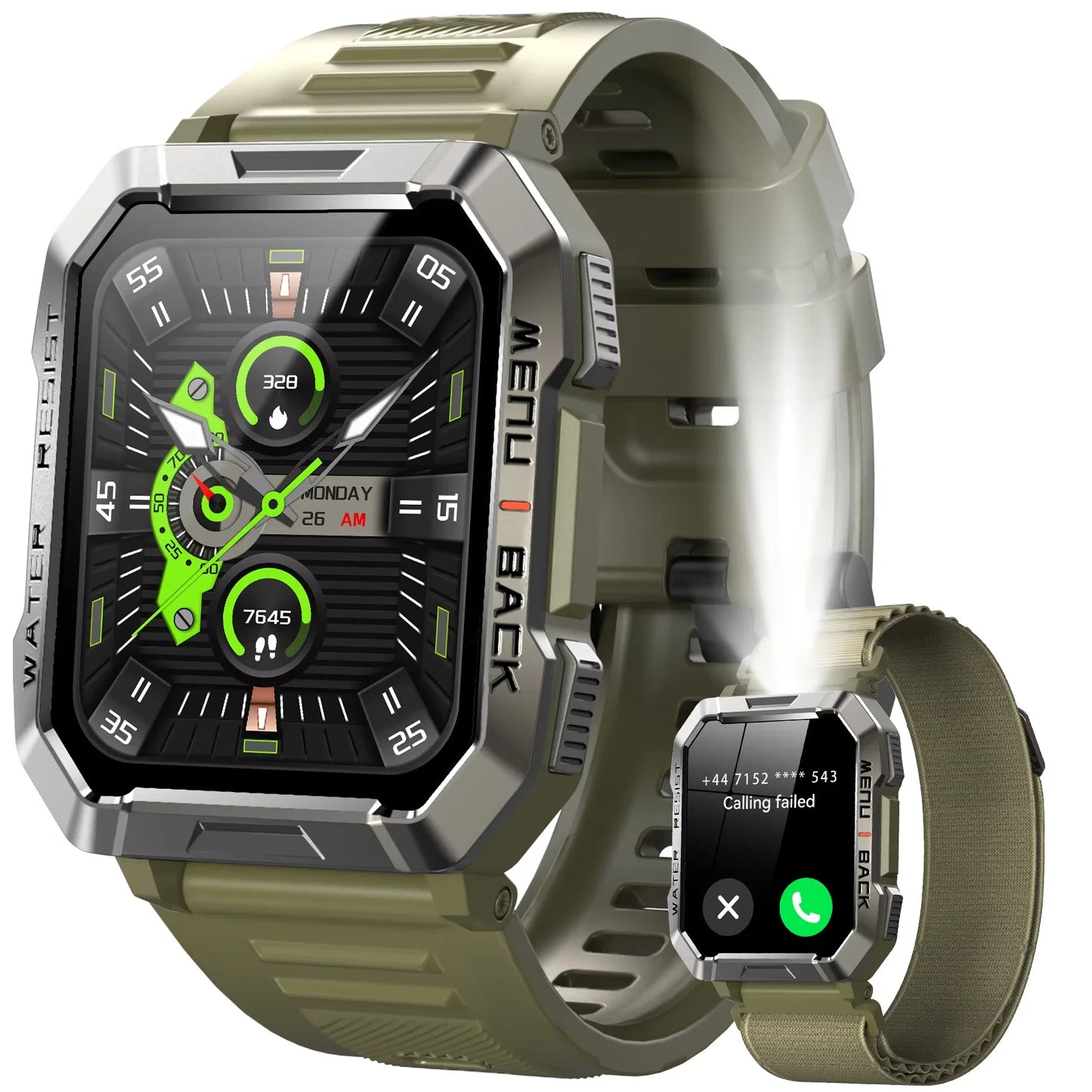 Blackview W60 Waterproof Smart Watch 2.01 inch HD Display 900mAh Large Battery Smartwatch Emergency Lighting Woman Man Watches