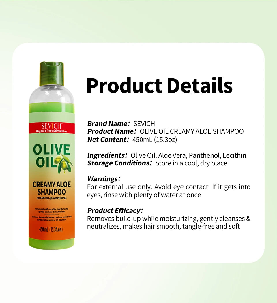 Olive Oil Shampoo 450ml Deep Cleansing Dandruff Removal Shampoo Oil Control Prevents Hair Breakage Scalp Cleansing Hair Care