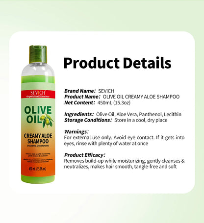 Olive Oil Shampoo 450ml Deep Cleansing Dandruff Removal Shampoo Oil Control Prevents Hair Breakage Scalp Cleansing Hair Care