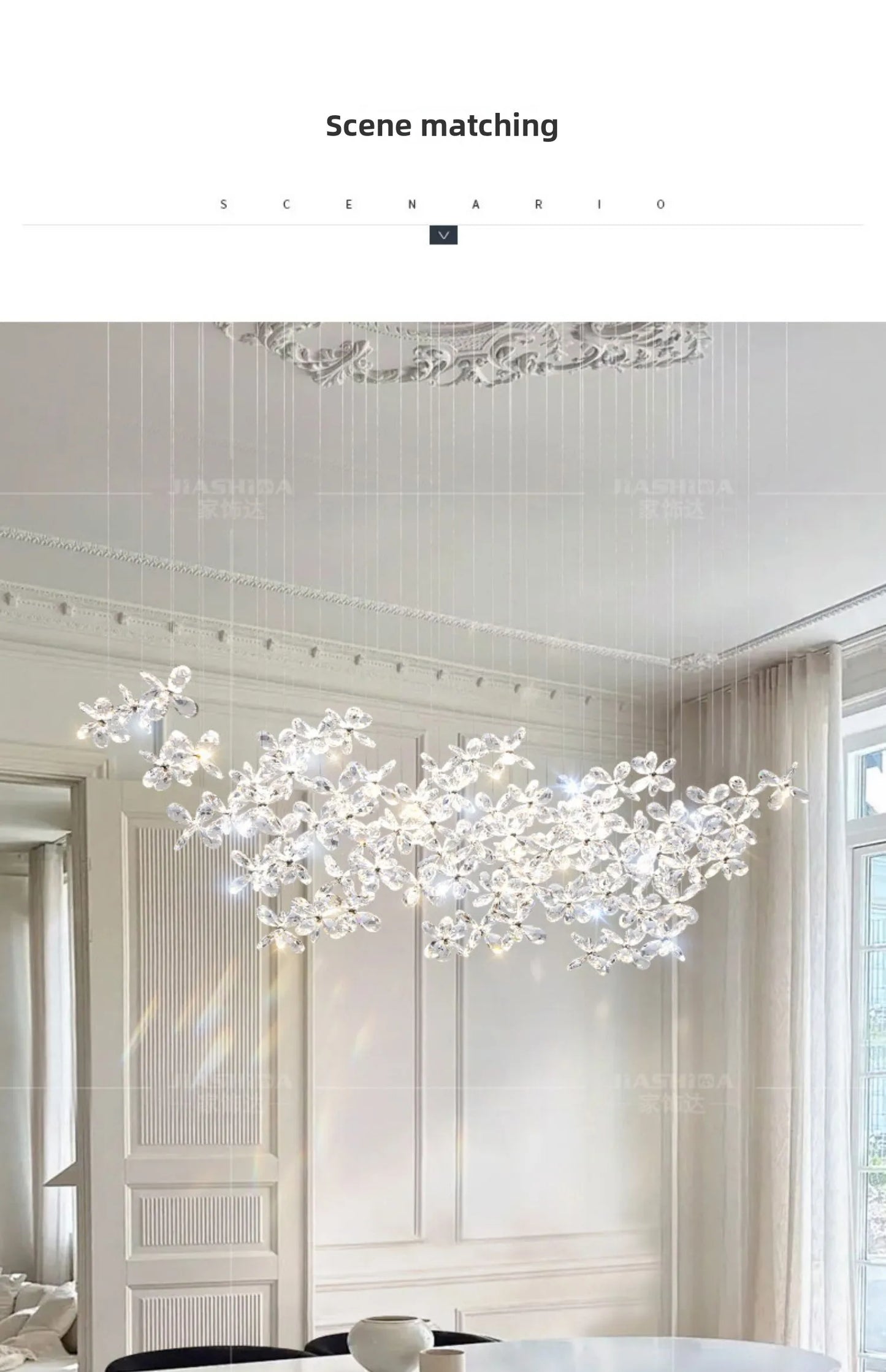 French Crystal Dining ChandelierFo Home Use Restaurant Lamp Luxurious And Modern Café Bar Counter Dining Table And Ceiling Light