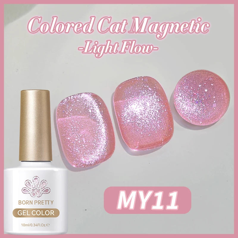BORN PRETTY 10ml Cat Magnetic Gel Nail Polish Moonlight Glass Bead Water Light Crystal Soak Off UV Varnish For DIY Nail Art