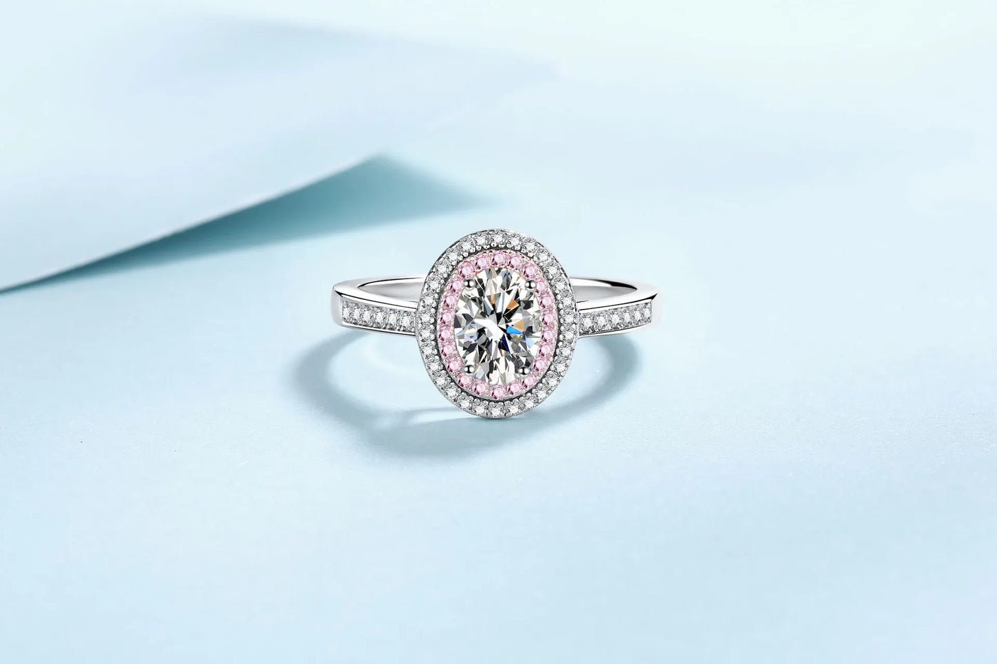Sweet Girl Oval Ring 1ct Women Moissanite PT950 Platinum - Slimming Oval Cut, Sweet Lovely Charm