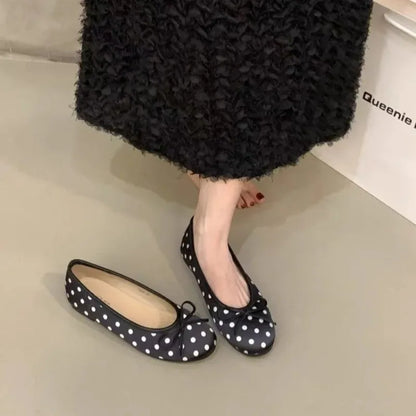 YNPO Fashion Silk Women Ballet Flats Shoes Luxury Designer Shallow Female Round Toe Butterfly-Knot Ladies Slides Shoes