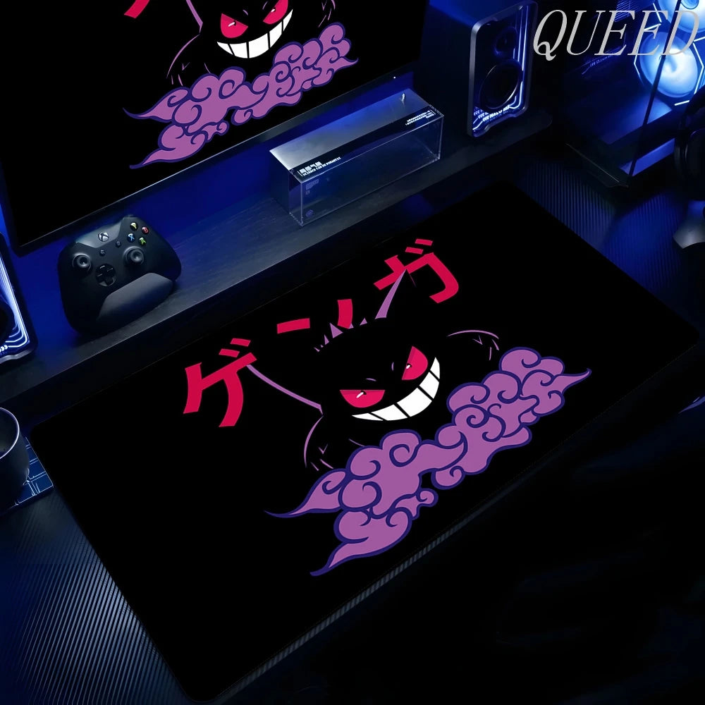 XXL Play Mat Laptop Black Gaming Accessories Mouse Pad Japan Anime Keyboard Rug PC P-pokemon Gengar Mousepad Gamer Keyboard Rug