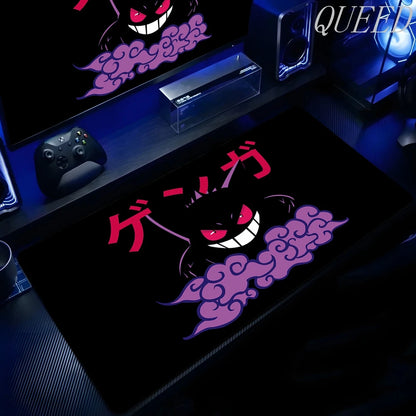 XXL Play Mat Laptop Black Gaming Accessories Mouse Pad Japan Anime Keyboard Rug PC P-pokemon Gengar Mousepad Gamer Keyboard Rug