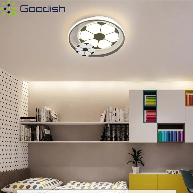 Children Modern Football Ceiling Lights LED Lamp for Boy's Bedroom Kids Study Living Dining Room Art Home Decoration Chandelier