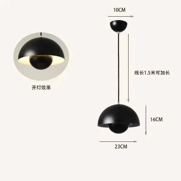 Nordic Minimalist 23cm Pendant Lights Modern Restaurant LED Chandelier E27 Bedroom Study Kitchen Island Home Decoration Gloss