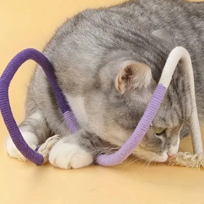 Cotton Cat Chew Toy for Teeth Cleaning Catnip Rope Toys for Indoor Cats Nibbling Exercise Interactive Cat Nip Teething Toys