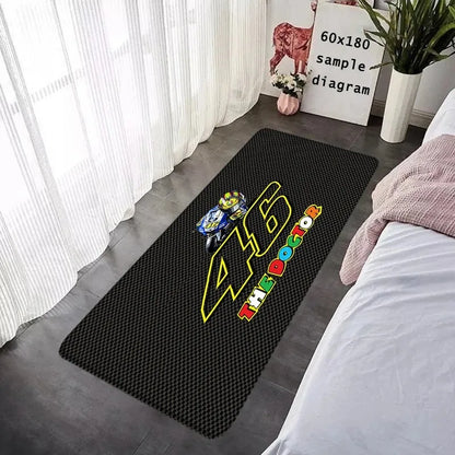 Valentino Rossi 46 The Doctor Runner Rug MotoGP Themed Non Slip Long Floor Mat for Bedroom Living Room