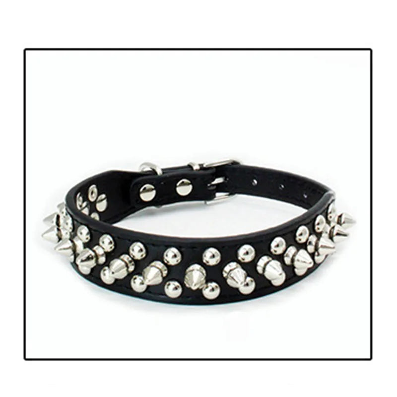 Bronze Spiked Studded Leather Dog Collars For Small Medium Large Dogs Pet Spike Collar Rivets Anti-Bite Pet Products Neck Strap