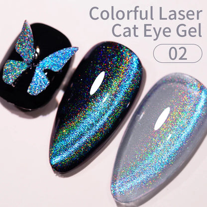 AWStorG 5ML Colorful Laser Cat Magnetic Gel Blue Glitter Shine Soak Off  Semi Permanent  UV Gel Nail Art Varnish Nail Supplies