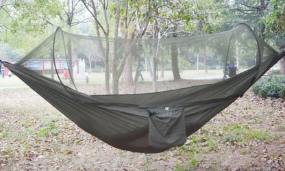 Outdoor Hammock with Integrated Mosquito Net, Camping & Leisure Hanging Bed