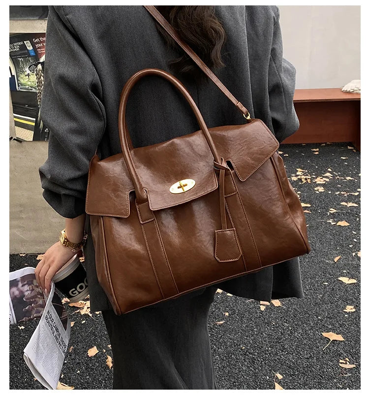 Fashion Women's High-quality Pu Leather Handbag 2026 New Business Large Capacity Commuter Shoulder Crossbody Bags for Women