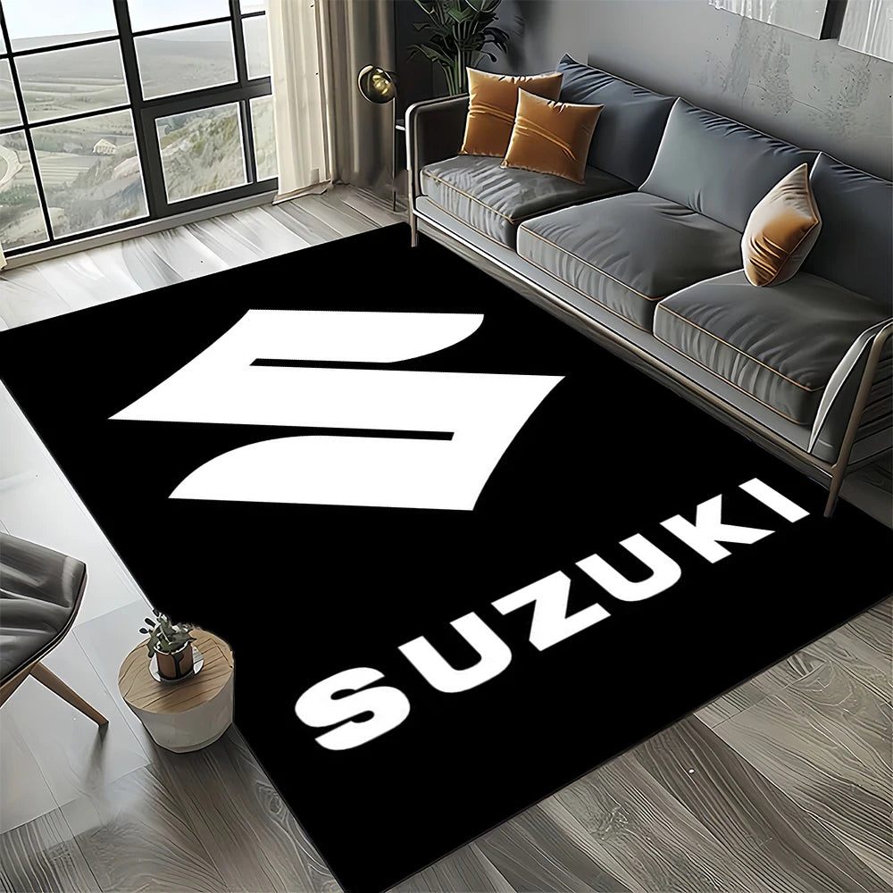 2025 Racing Car S-SUZUKI Logo Motorcycle Carpet Rug for Bedroom Living Room Home Sofa Decoration,kids Play Decor Floor Mat Gift