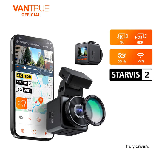 Vantrue E1 Pro 4K Mini DashCam Front STARVIS 2 Plate Pix™ HDR Night Vision Dash Camera for Car 5G WiFi&GPS Support 1TB Max