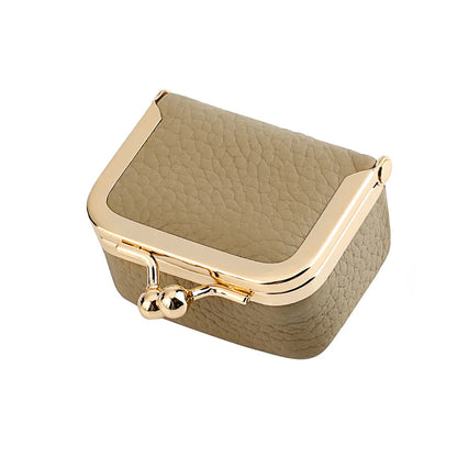 Women Wallets Small Genuine Leather Jewelry Bag Mini Headphone Bag Ring Necklace Earring Accessory Box Storage Bag Coin Purse