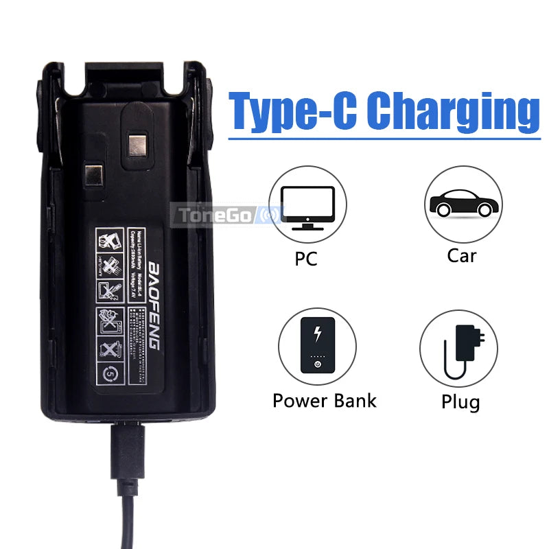 1/2Pcs Baofeng UV-82 Walkie Talkie 5/8W Tri-Power FM Radio Type-C Charger Dual PTT Dual Band VHF/UHF Two Way Camouflage For Hunt