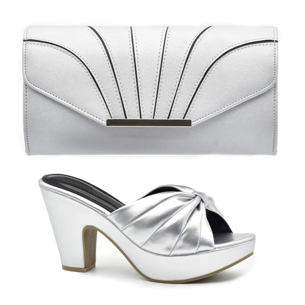 Italian Shoes and Bags Matching Set High Heels Women Wedges Shoes for Women Nigerian Party Women with Bag Set Plus Size Heels 42