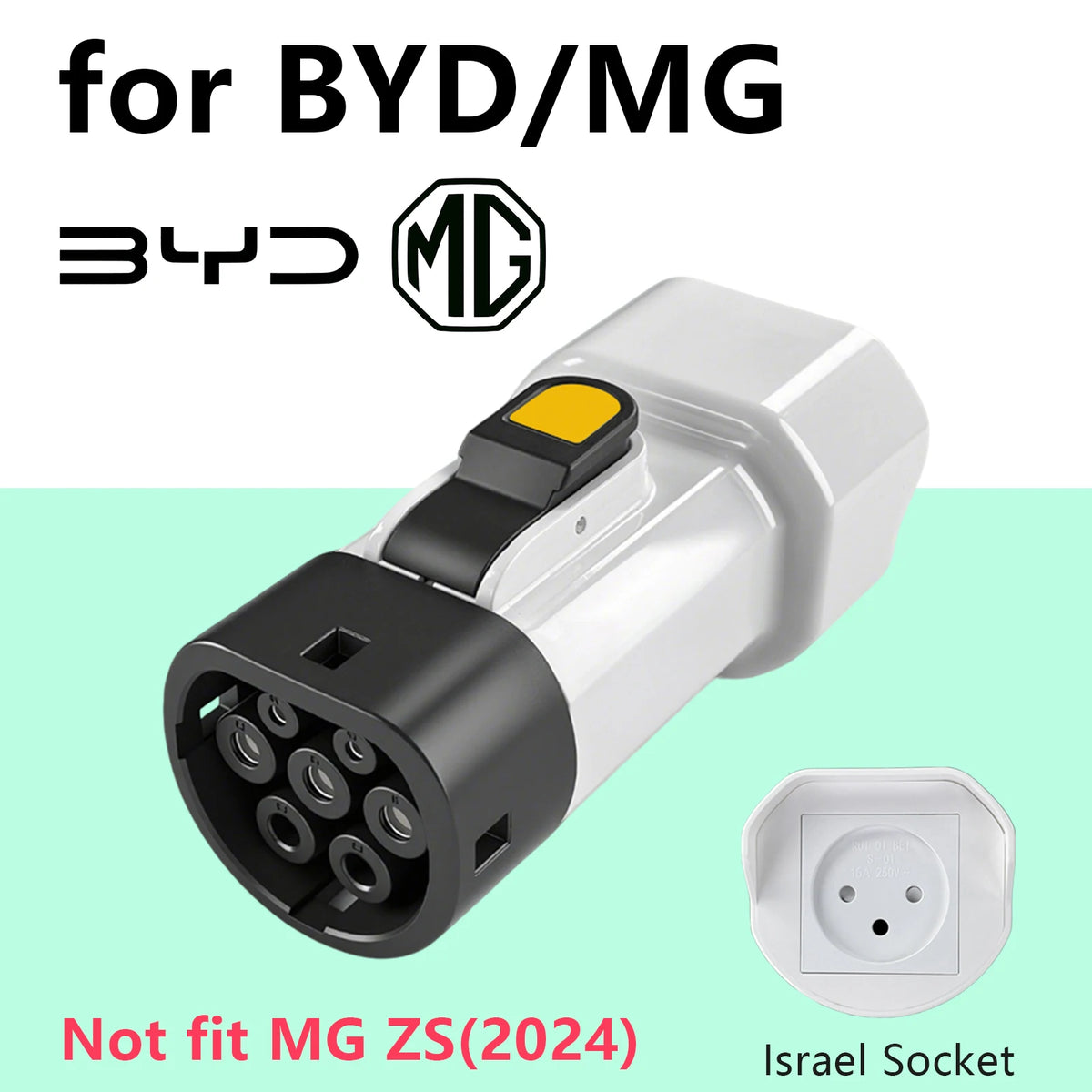 Type2 V2L Discharger Adapter Israel Socket Electric Vehicle Discharge for BYD Atto 3 MG Jaecoo J7 Geely Starray XPENG G6