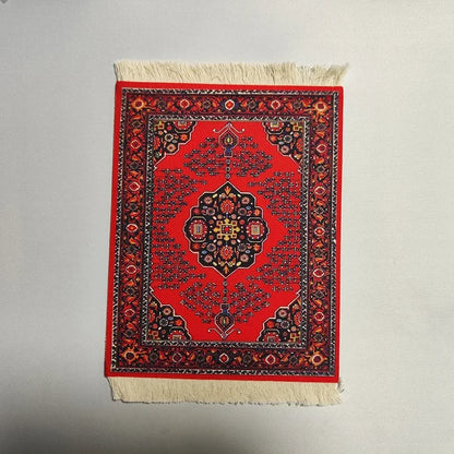Woven flower Persian carpet small coaster wholesale merchants cheap mouse pad desk mat retro style rubber non-slip computer mats