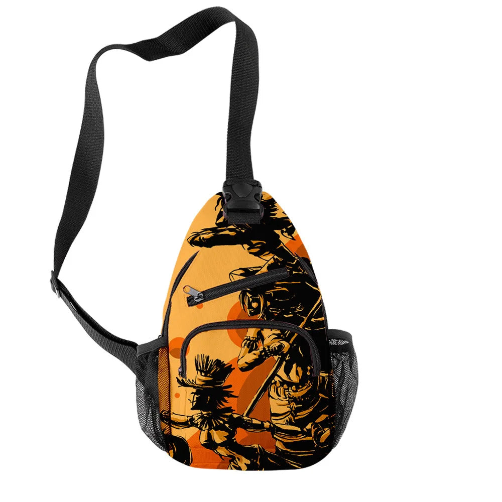 Fashion Youthful Halloween Skeleton Boys/Girls 3D Printed Chest Bags Oxford Waterproof Sports Crossbody Travel Bag Shoulder Bags