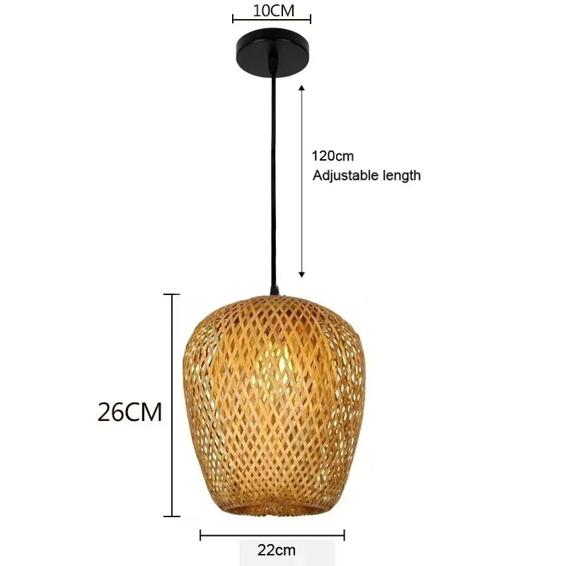Newest Bamboo Pendant Lamp Ceiling Lights Rattan Wicker Lustre Hand Knit Braiding Suspended Home Dining Braided Indoor Decor Hot