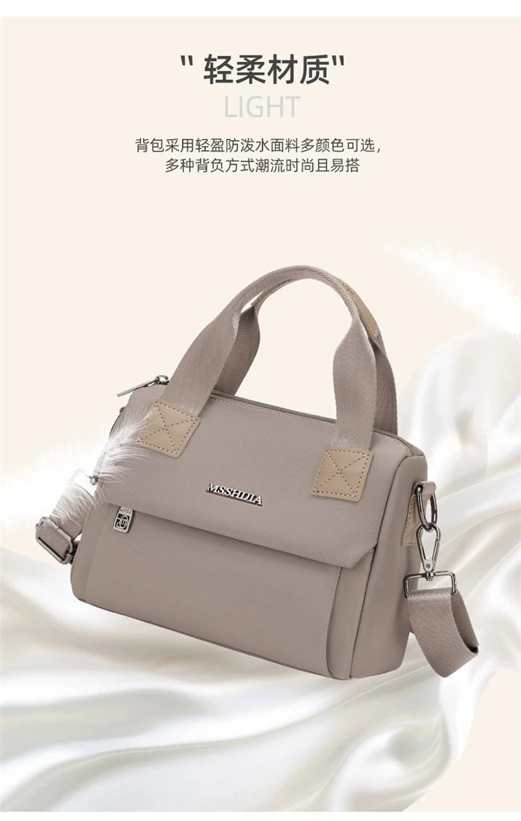 Ladies Lightweight Shoulder Bag Waterproof Nylon Handbag for Commuter Work Casual Crossbody Bags for Women Messenger Bag