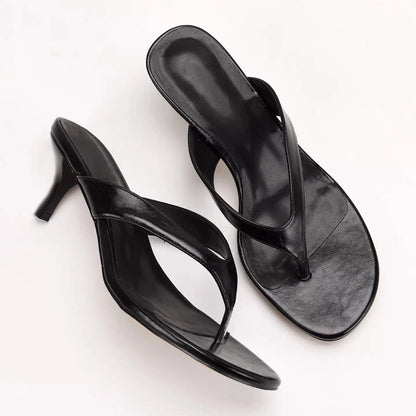 Women Slippers Fashion High Heeled Mule Shoes Designer Flip Flops for Woman Summer Open Toe Casual Shoes Zapatos Mujer 7881