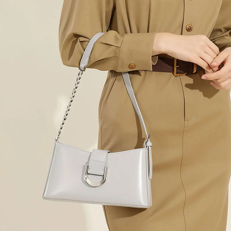 Genuine Leather Women's Bag Luxury Designer Adjustable Shoulder Bags Classic Crossbody Chain Bag Cowhide Fashion Handbags 2979