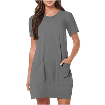 Women's Elegant Dresses Fashionable Solid Color Dress Casual Holiday Sports Short Dresses Long One-Piece Dress Gown vestidos