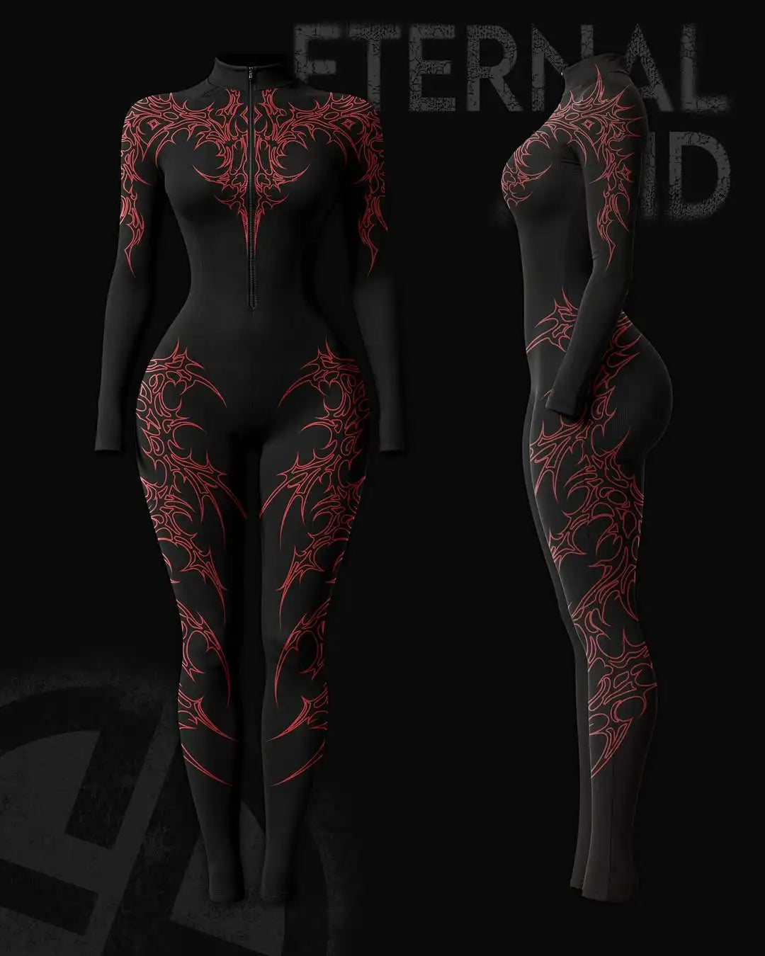 European and American popular zippered long-sleeved trouser jumpsuit slim fit hip-lifting sportswear yoga wear