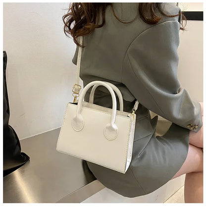 Minimalist Black Small Square Bag All-Match Top Handle Purse Classic Shoulder Bag for Work Women Handbags Crossbody Bags Purse