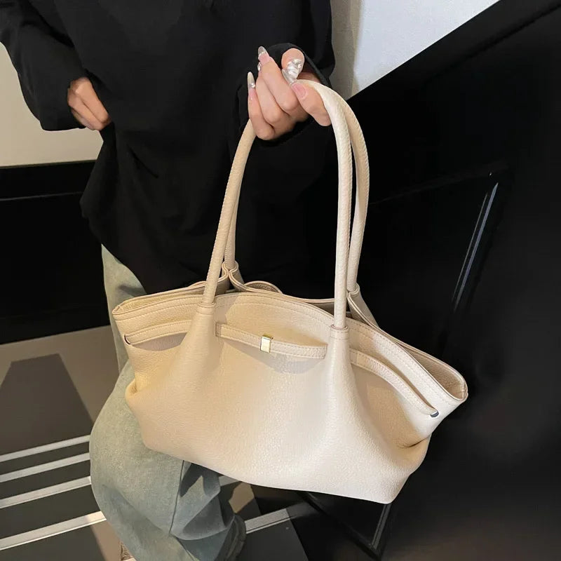 2026 French Style Women Tote Bag Large Capacity Luxury Underarm Bag Casual Single Shoulder Handbag Daily Commute Shopping Bags