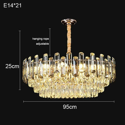 Nordic Led Crystal Chandeliers Gold Luxury Lighting Dining Living Room Bedroom Kitchen Island Lights Indoor Hanging Light Lustre