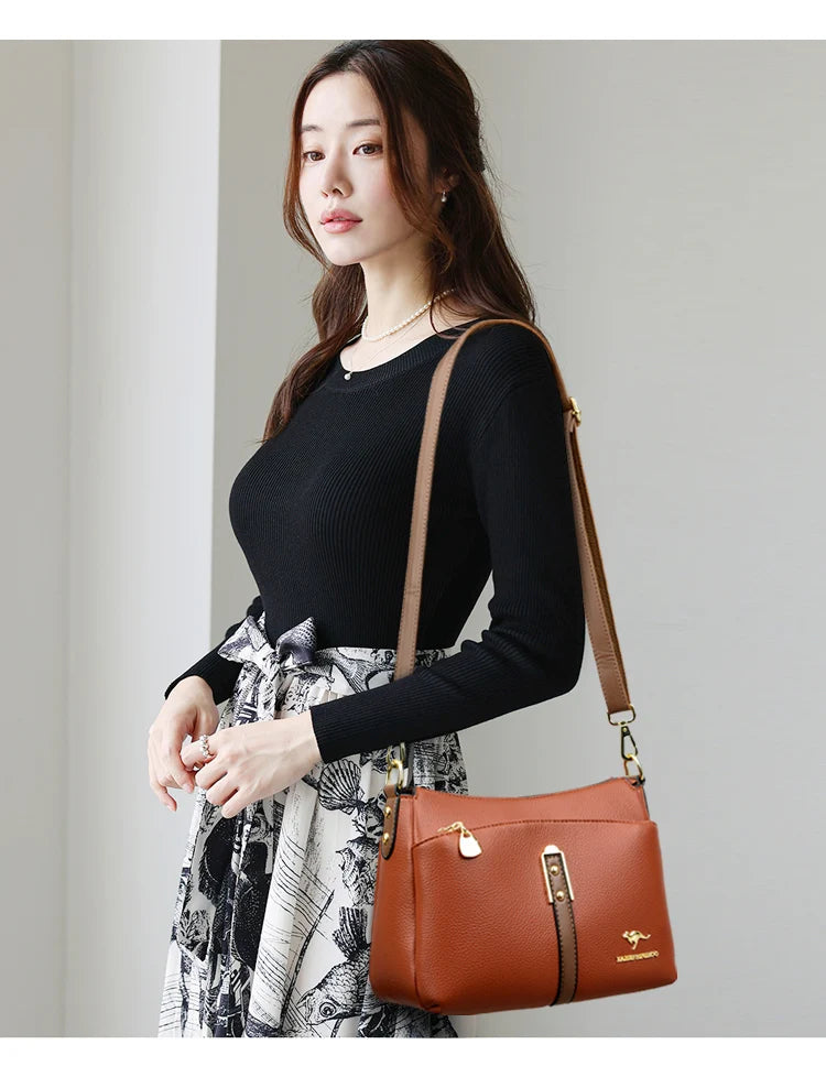 Genuine High Quality Soft Leather Women's Handbag Trend Designer Female Crossbody Bag Casual Shoulder Messenger Handbags 2025